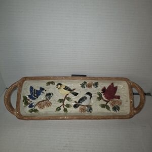 SONOMA HOME GOODS KNOLLWOOD 14 7/8" RECTANGULAR TRAY A 4 DIFFERENT BIRDS